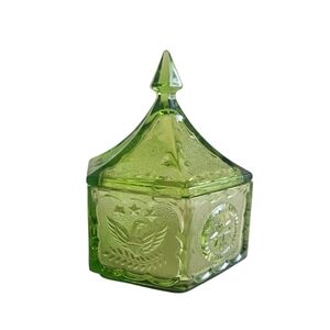 Indiana Glass Green Decorative Box